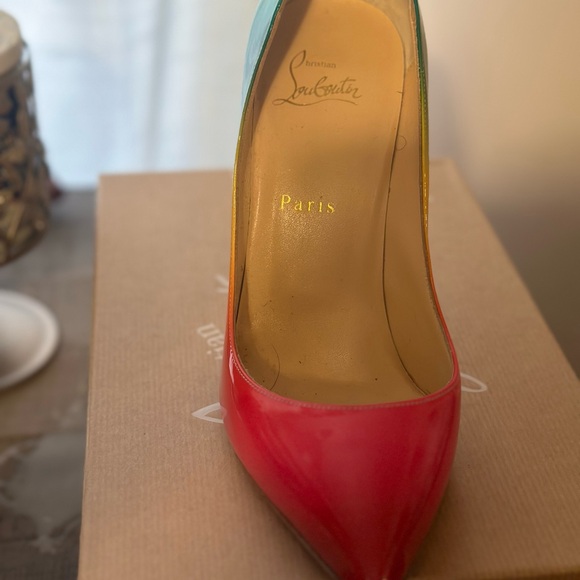 Christian Louboutin Red and Yellow Gradient Heels - Picture 3 of 3